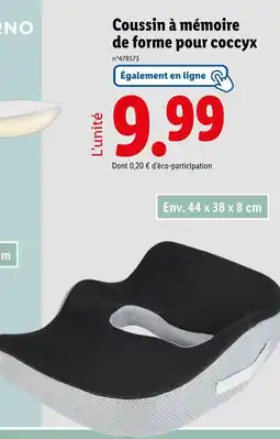 Lidl Coussin à mémoire de forme pour coccyx offre