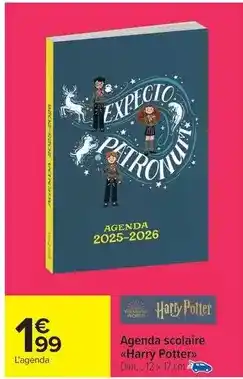 Carrefour Express Dim - agenda scolaire harry potter offre