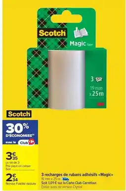 Carrefour Express Scotch - 3 rectarges de rubans adhésifs offre