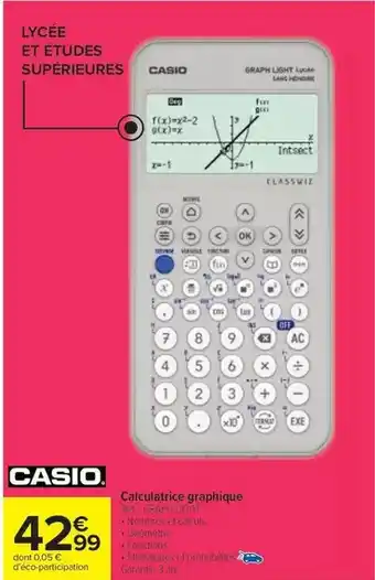 Carrefour Express Casio - calculatrice graphrique offre