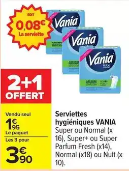 Carrefour Express Vania - serviettes hygiéniques offre