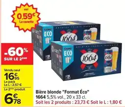 Carrefour Express 1664 - bière blonde format éco offre