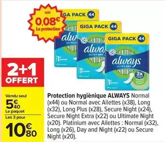 Carrefour Express Always - protection hygiénique offre