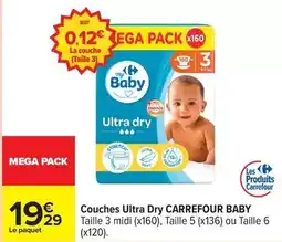 Carrefour Express Carrefour baby - couches ultra dry offre