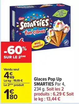 Carrefour Express Nestlé - glaces pop up smarties offre