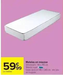 Carrefour Express Matelas en mousse offre