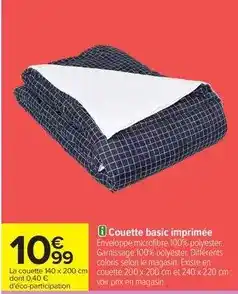 Carrefour Express Couette basic imprimée offre