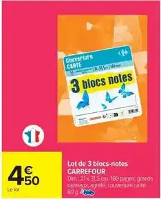 Carrefour Express Carrefour - lot de 3 blocs-notes offre