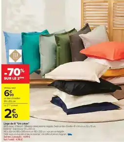 Carrefour Express Tex - linge de lit uni coton offre