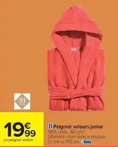 Carrefour Express Tex - peignoir velours junior offre