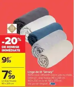 Carrefour Express Tex - linge de lit jersey offre