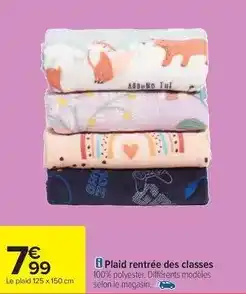 Carrefour Express Plaid rentree des classes offre