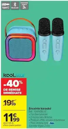 Carrefour Express Enceinte karaoké offre