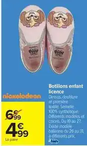 Carrefour Express Nickelodeon - botillons enfant licence offre