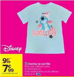 Carrefour Express Disney - chemise de nuit fille offre