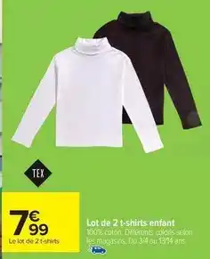 Carrefour Express Tex - lot de 2 t-shirts enfant offre
