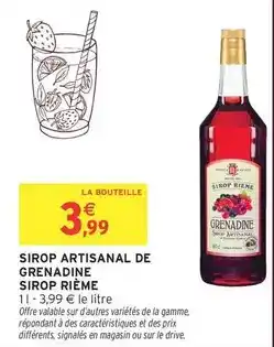 Intermarché Signal - sirop artisanal de grenadine sirop rième offre