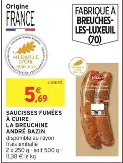 Intermarché Saucisses fumées à cuire offre