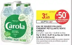 Intermarché Carola - eau de source d'alsace finement pétillante verte offre