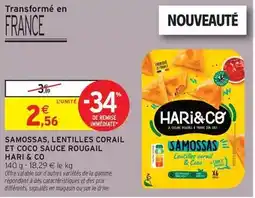 Intermarché Express Hari & co - samossas, lentilles corail et coco sauce rougail offre