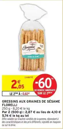 Intermarché Express Florelli - gressins aux graines de sésame offre