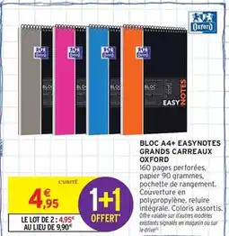 Intermarché Express Oxford - bloc a4+ easynotes grands carreaux offre