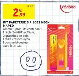 Intermarché Express Maped - kit papeterie 5 pieces neon offre