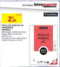 Intermarché Express Signal - feuilles simples a4 perforées offre