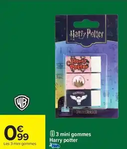Carrefour 3 mini gommes Harry potter offre