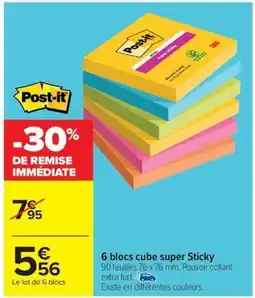 Carrefour 6 blocs cube super Sticky offre