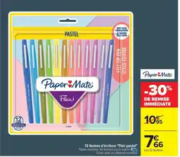 Carrefour 12 feutres d'écriture "Flair pastel" offre
