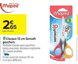 Carrefour MAPED Ciseaux 13 cm Sensoft gauchers offre