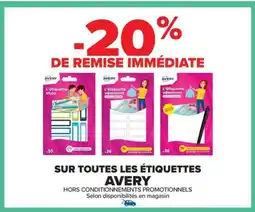 Carrefour AVERY Sur toutes les étiquettes offre