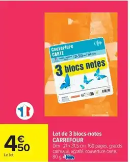 Carrefour Lot de 3 blocs-notes carrefour offre