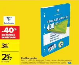 Carrefour Feuilles simples offre