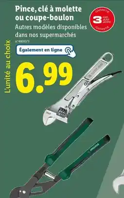 Lidl Parkside - pince, clé à molette ou coupe-boulon offre