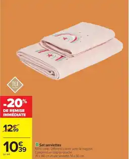Carrefour Set serviettes offre