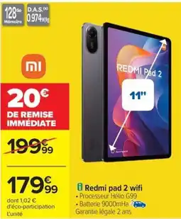 Carrefour Redmi pad 2 wifi offre