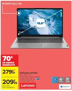 Carrefour LENOVO Ordinateur portable offre