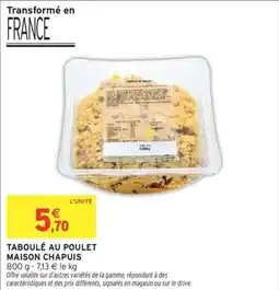 Intermarché Taboulé au poulet maison chapuis offre