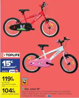 Carrefour Le vélo 16" offre