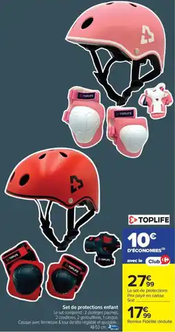 Carrefour TOPLIFE Set de protections enfant offre