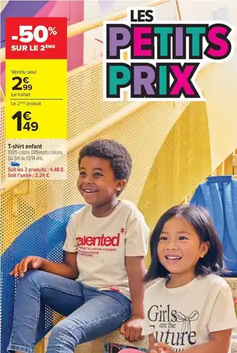 Carrefour T-shirt enfant offre