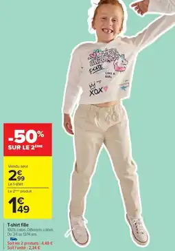 Carrefour T-shirt fille offre