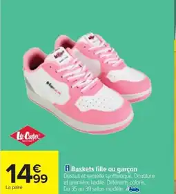 Carrefour Baskets fille ou garçon offre