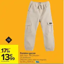 Carrefour Pantalon garçon offre