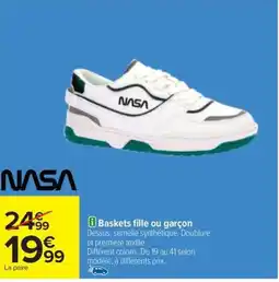 Carrefour NASA Baskets fille ou garçon offre