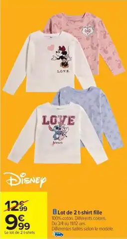Carrefour Le lot de 2 t-shirts offre