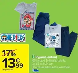 Carrefour Pyjama enfant offre