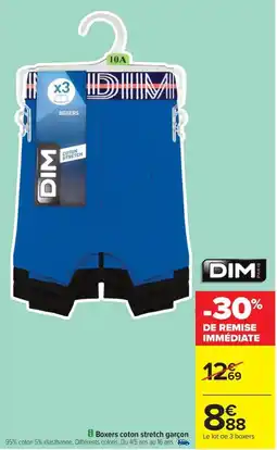 Carrefour DIM Boxers coton stretch garçon offre